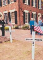 A town "lined with markers"