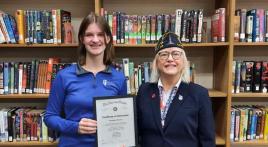 Department of Indiana High School Oratorical Zone 1 Contest winner