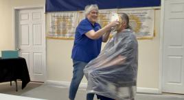 Arkansas post commander gets a pie in the face