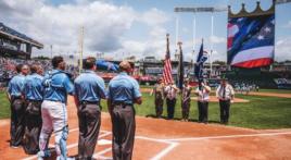 Presenting the colors at the KC Royals