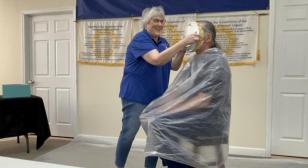 Arkansas post commander gets a pie in the face